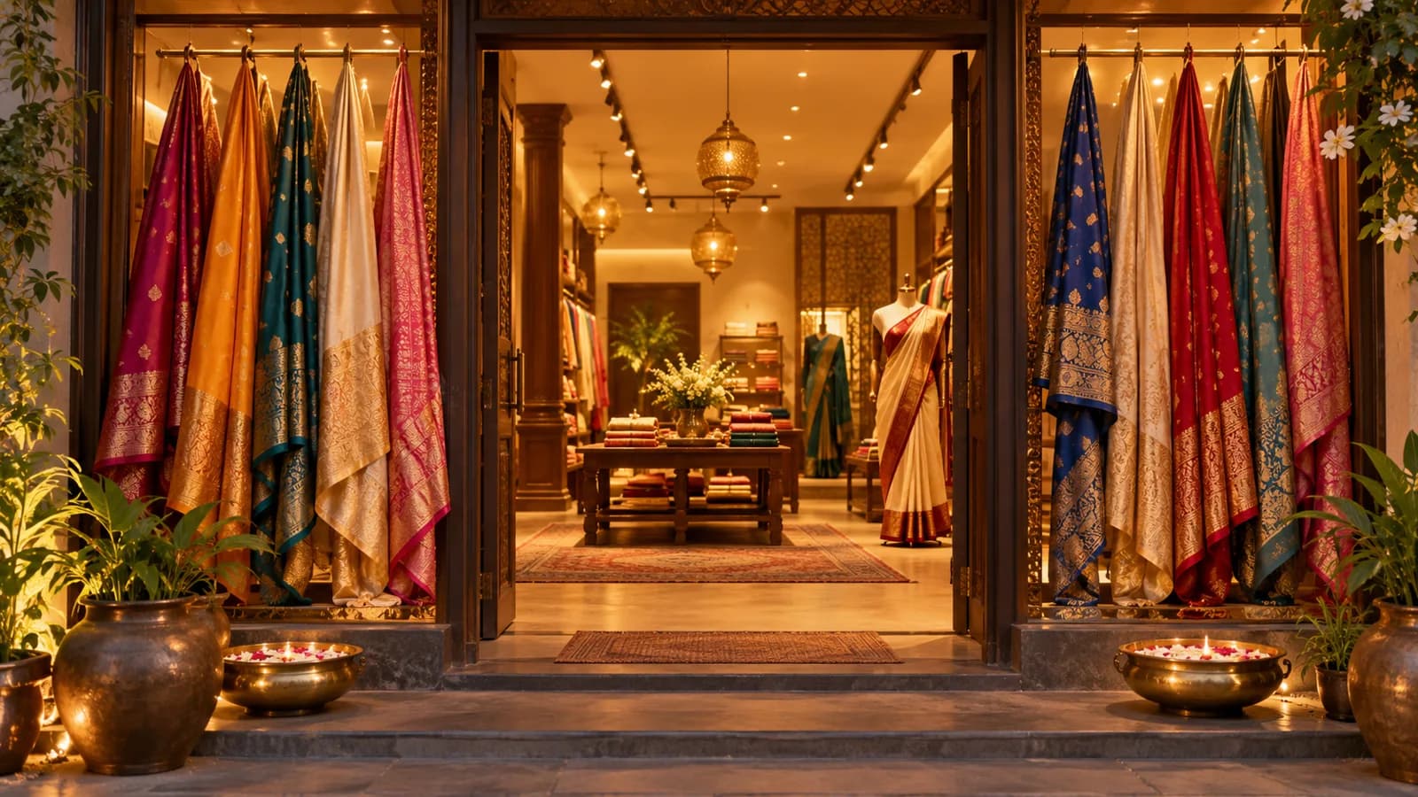 Warm saree boutique inspiration